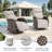 Arcturus Patio Recliner Swivel Chair With Adjustable Backrest & Footrest, All-Weather Outdoor Chaise Lounge Chair Set Of 4 With 2 Side Table-1785451160