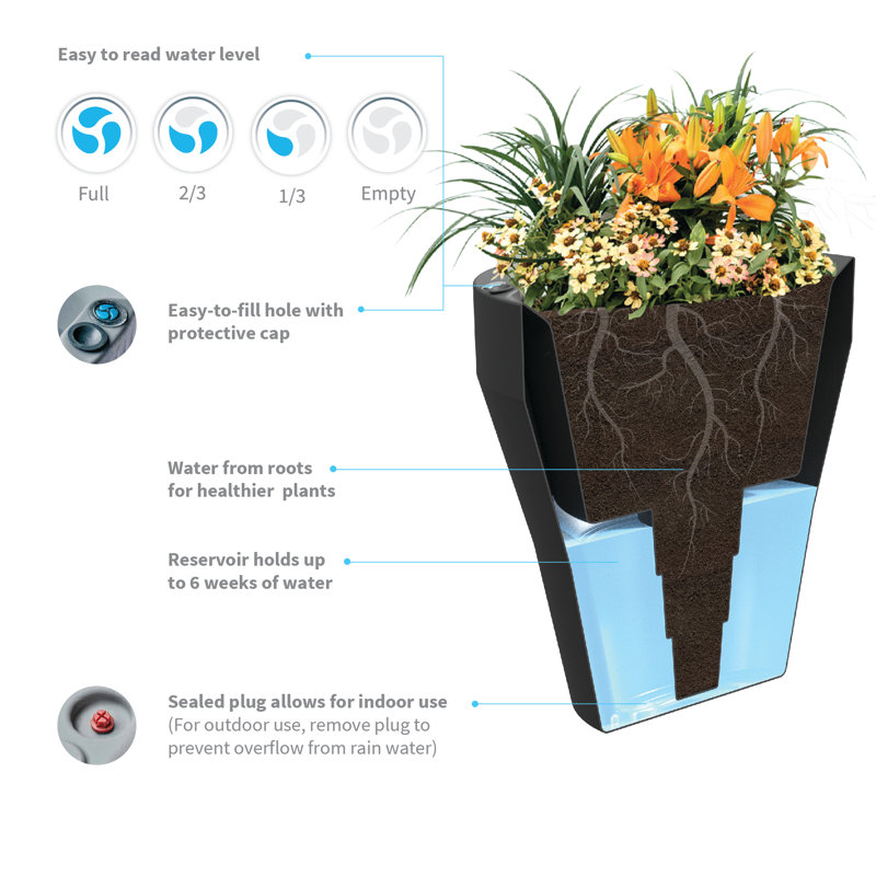 Mediterranean Weathered Terracotta Self-Watering Cone Planter - 18"