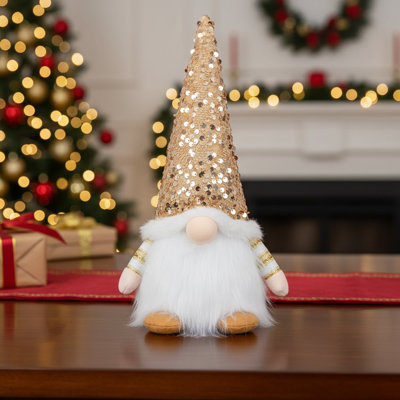 Poupée de Noël gnomes en peluche avec lumière, paillette suédoise faite à la main avec des paillettes de père Noël, décoration de Noël, cadeau