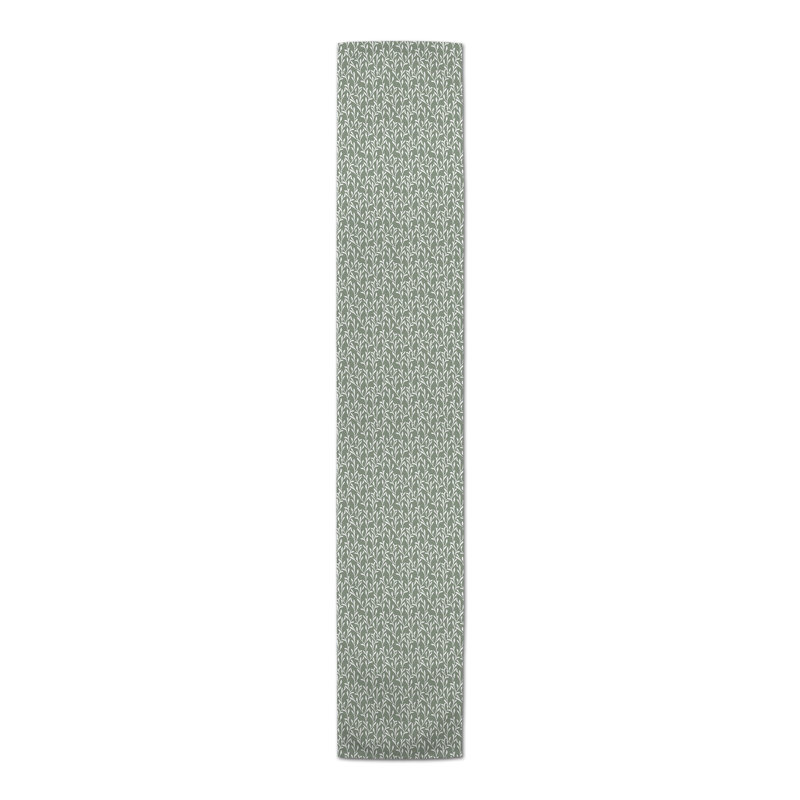 Courtlin Rectangle Floral Polyester Table Runner, 90" x 16", Green