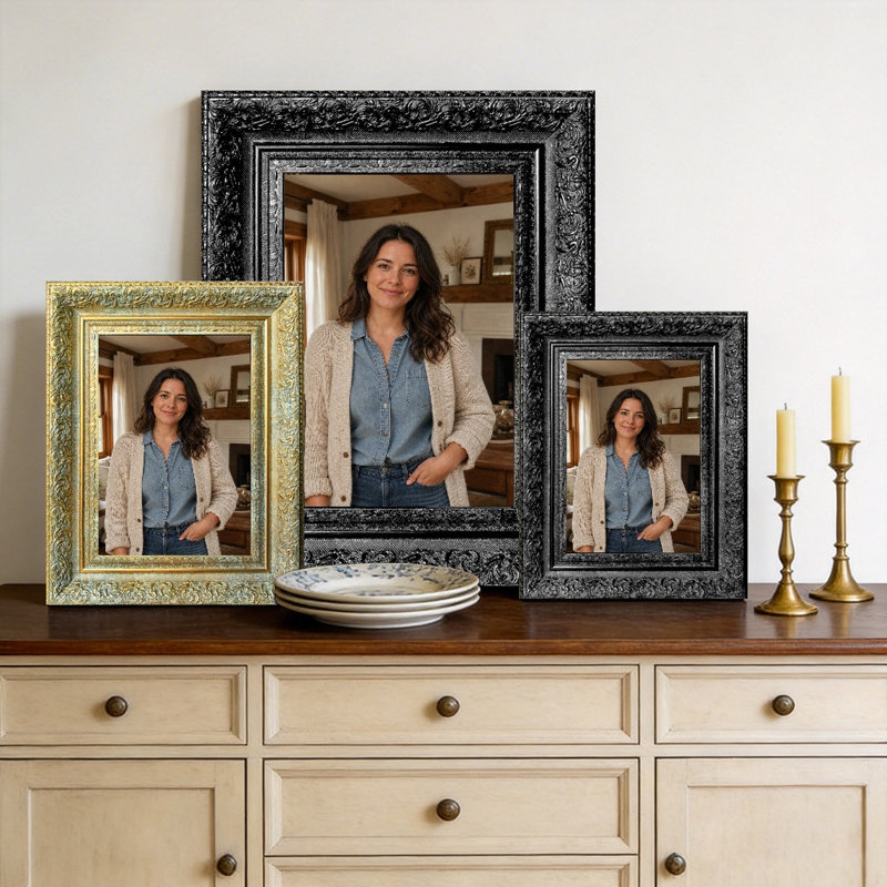 Cadre photo décoratif 1 pièce 5 "x 7" noir pour décor de manteau de cheminée