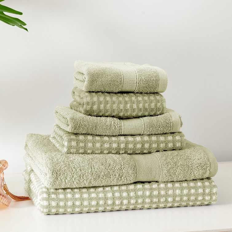 6 Piece 100% Cotton Towel Set Ebern Designs Color: Surf