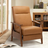 Penning Walnut Breathable Leather Push-Back Recliner