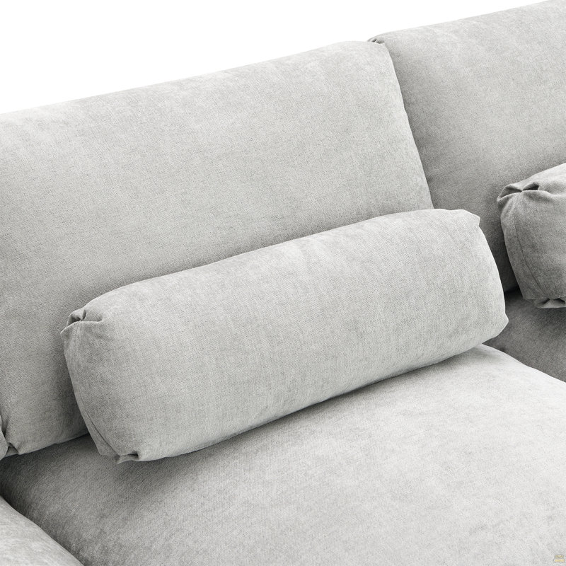 Canapé modulaire 86,5 po Chenille, Gris moyen
