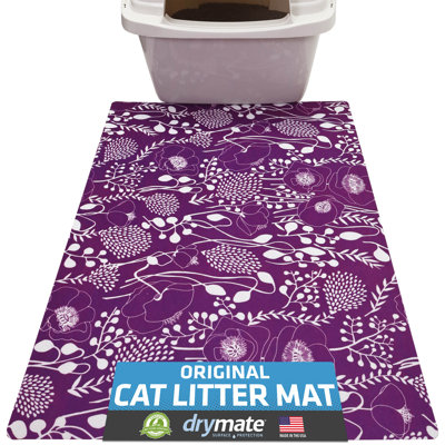 Original Cat Litter Mat, Contains Mess from Box, Protects Floors, Urine-Proof, Machine Washable, Soft on Kitty Paws, Absorbent, Waterproof (20”x28”) (Medicine Plum) (USA Made)