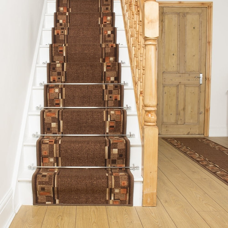 Stair Runner Alkmaar Indoor Area Rug, Runner Brown x 630cm