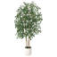 Ficus artificiel de 6 pi dans un pot à fleurs blanc crème, faux banian Real-Touch multi-troncs-1541086539