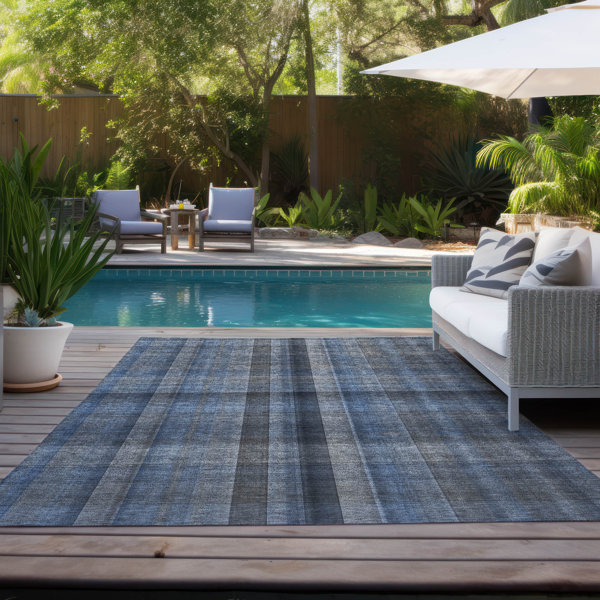 Langley Street Kinslee Performance Plaid Indoor / Outdoor Rug | Wayfair