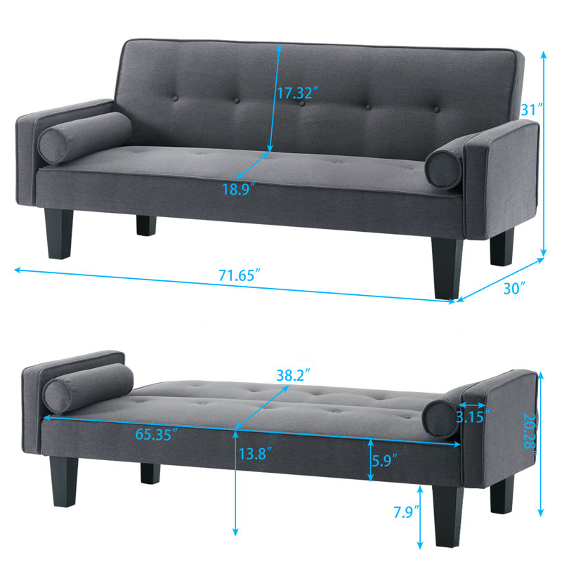 Quintessa Full / Double 71.65'' Upholstered Convertible Sofa