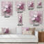 Horloge murale rétro - fleurs mauves et roses II-1097334770