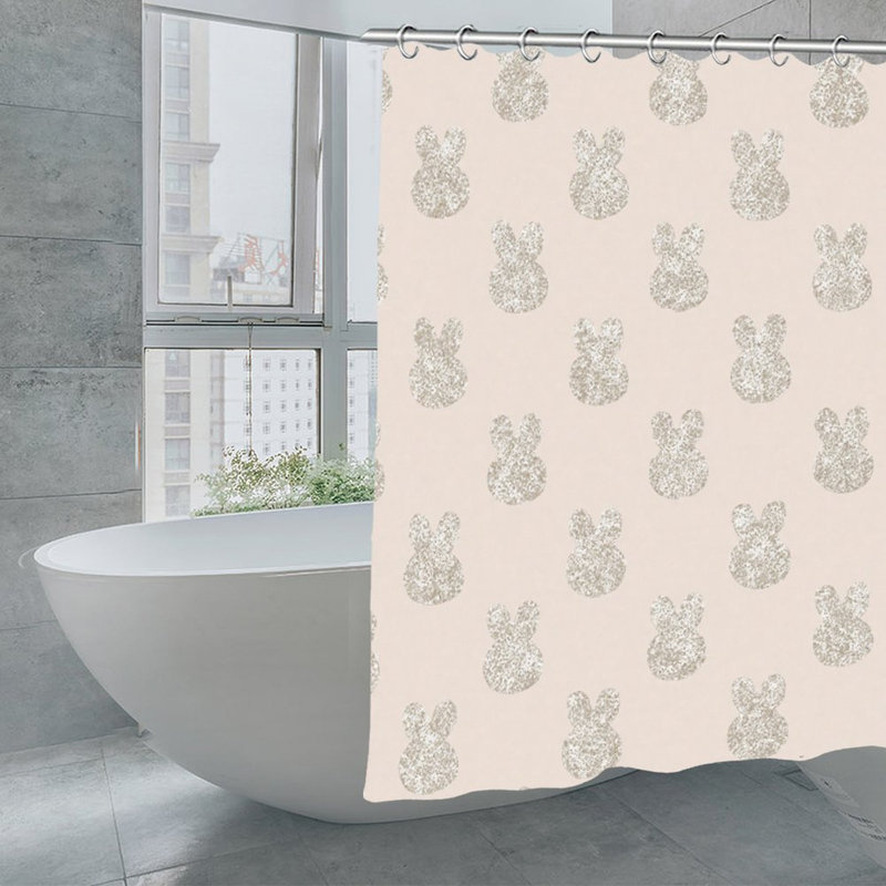 Rideaux de douche Glitter Bunny Silhouette, 71 × 71