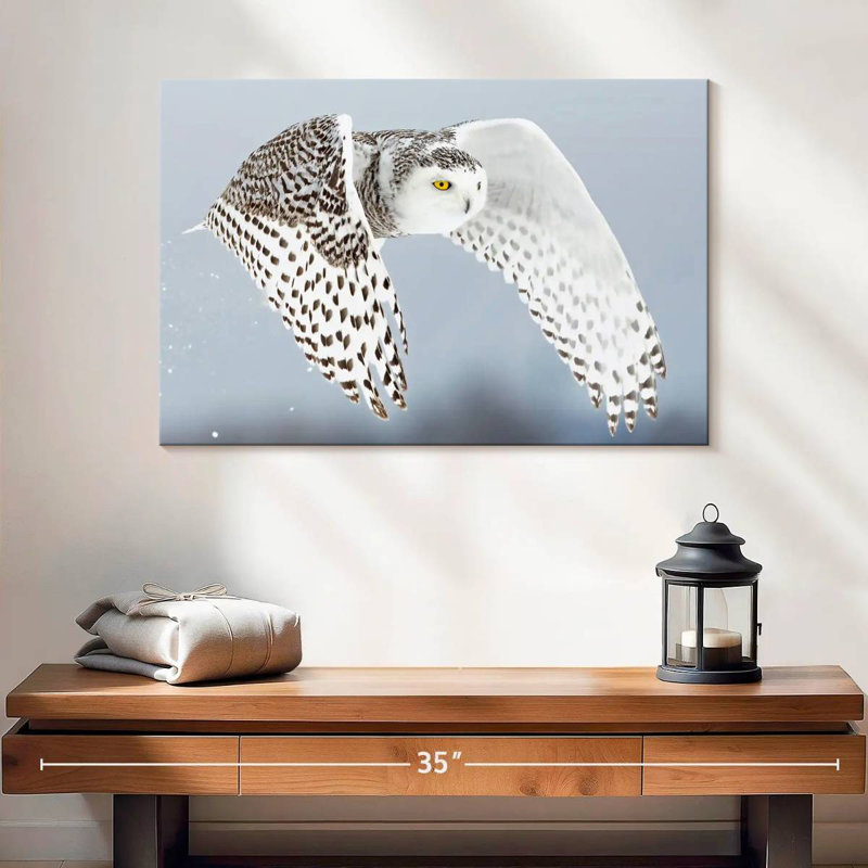 Brampt White Snowy Owl, 16" H x 24" W