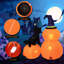 Citrouille d'Halloween gonflable citrouille et chat de sorcière