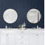 Papier peint préfabriqué en faux bois bleu marine Longshore Tides Designs