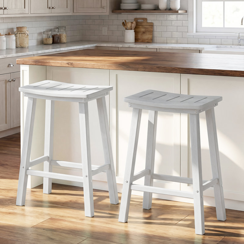 Tabouret de bar 24 po Hdpe Poly Lumber, 2, Blanc, 24"