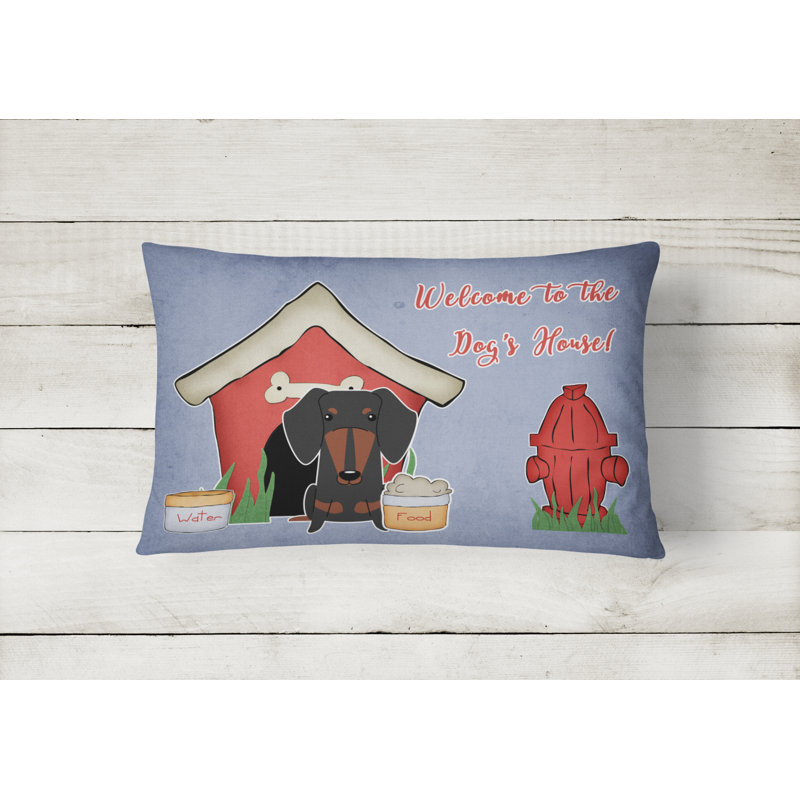 Coussin décoratif intérieur/extérieur pour chien house, Noir