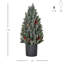 Arbre de Noël miniature avec pointes floquées et décorations des Fêtes, pomme de pin décorative