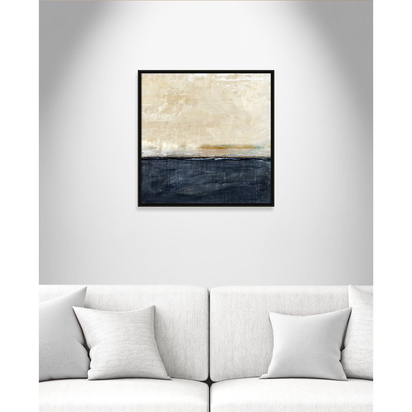 Better Days Navy Print by Denise Brown, 25.5" H x 25.5" W, Espresso
