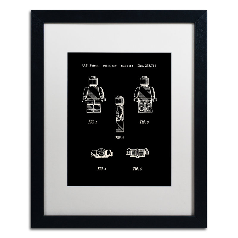Eyron, reproduction d'art encadrée «Lego Man Vernis», page 1, noir, H 20 po x l 16 po x P 0,5 po