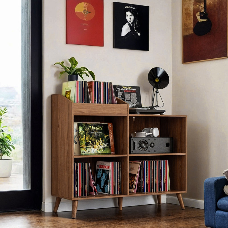 40.6 " H Media Shelves, Brown