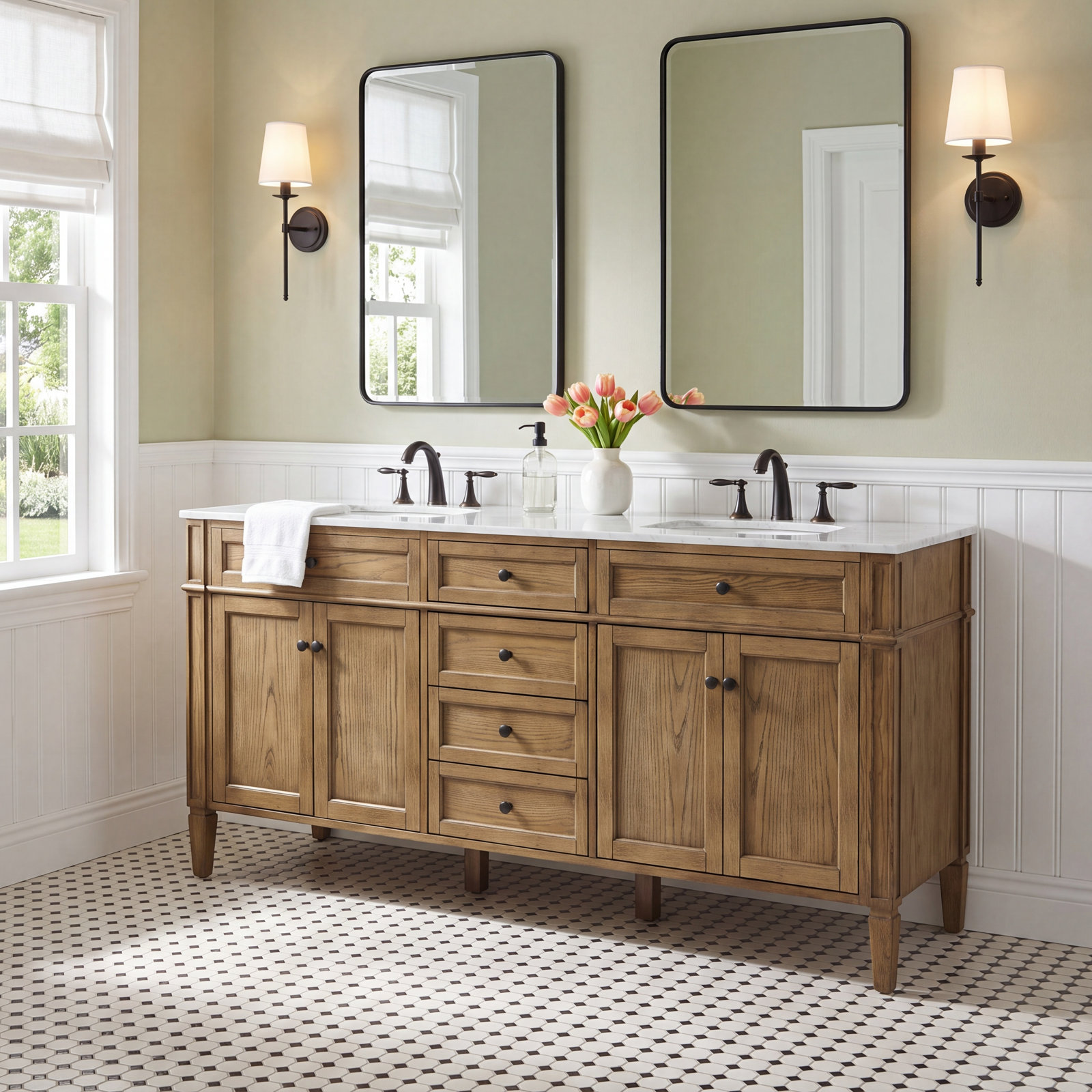 Rivers 72'' Double Bathroom Vanity, Driftwood