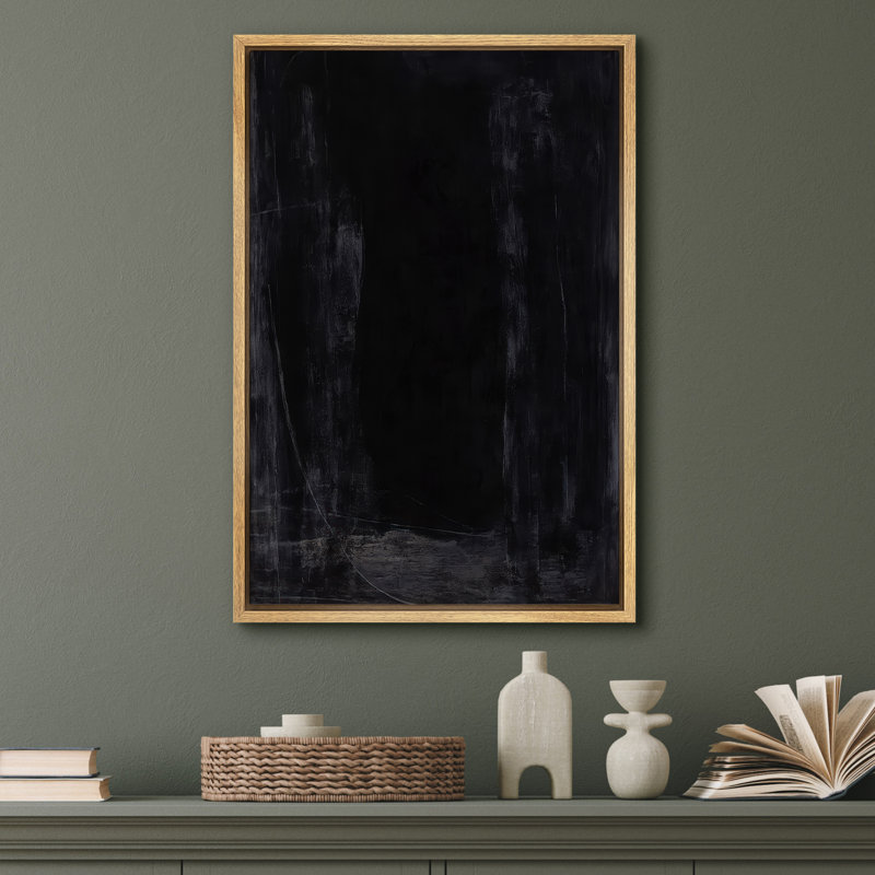 Art mural sur toile abstrait foncé foncé, Naturel, H 36 po x l 24 po, Cadre flottant
