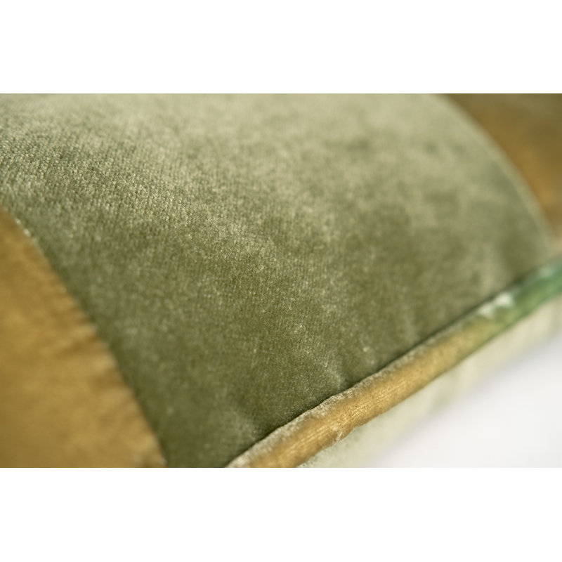 Banded Lumbar Velvet Pillow, Scallion