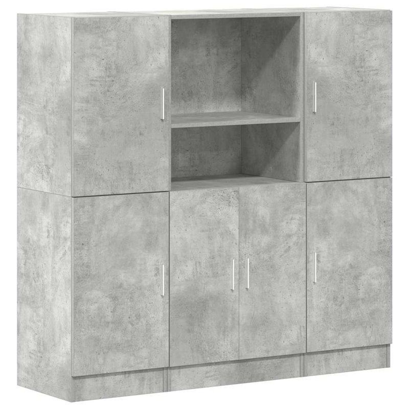 2 131.5cm Kitchen Pantry, Concrete grey