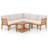  6 Pcs Acacia Wood Patio Furniture Set With Cushions And 2-tier Coffee Table 