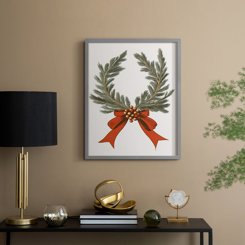 «Christmas Holiday Art», série 2-LXVII, reproduction encadrée - bois massif, Gris, H 30 po x l 24 po
