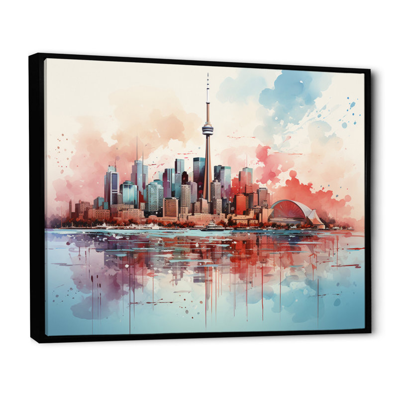 Minimaliste de la ville de Toronto, impression d'art mural de la ville de Toronto, H 30 po x l 40 po x P 1,5 po