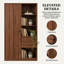 Armoire-penderie haute Mid-Century avec portes cannelées et tiroirs