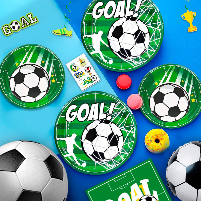 Football Party Supplies-113pcs Football Party Decorations&Football Tableware Set