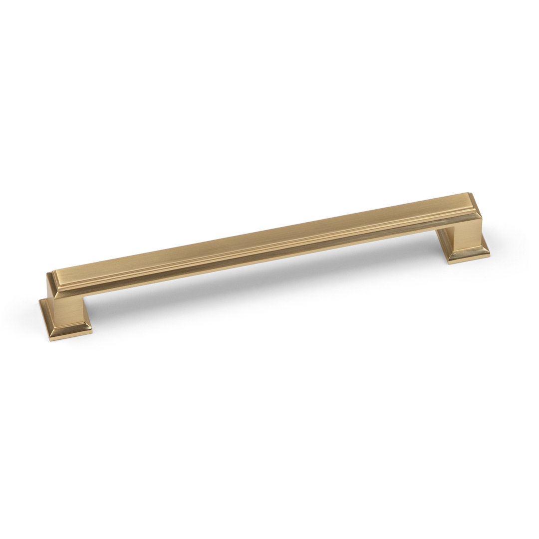 Brushed Brass Square D-Bar Handle and Coordinating Square Knob