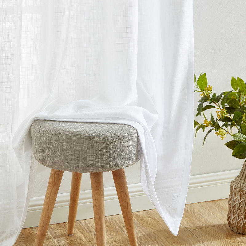 Semi Sheer Curtain Pair, 54" W x 108" L, White