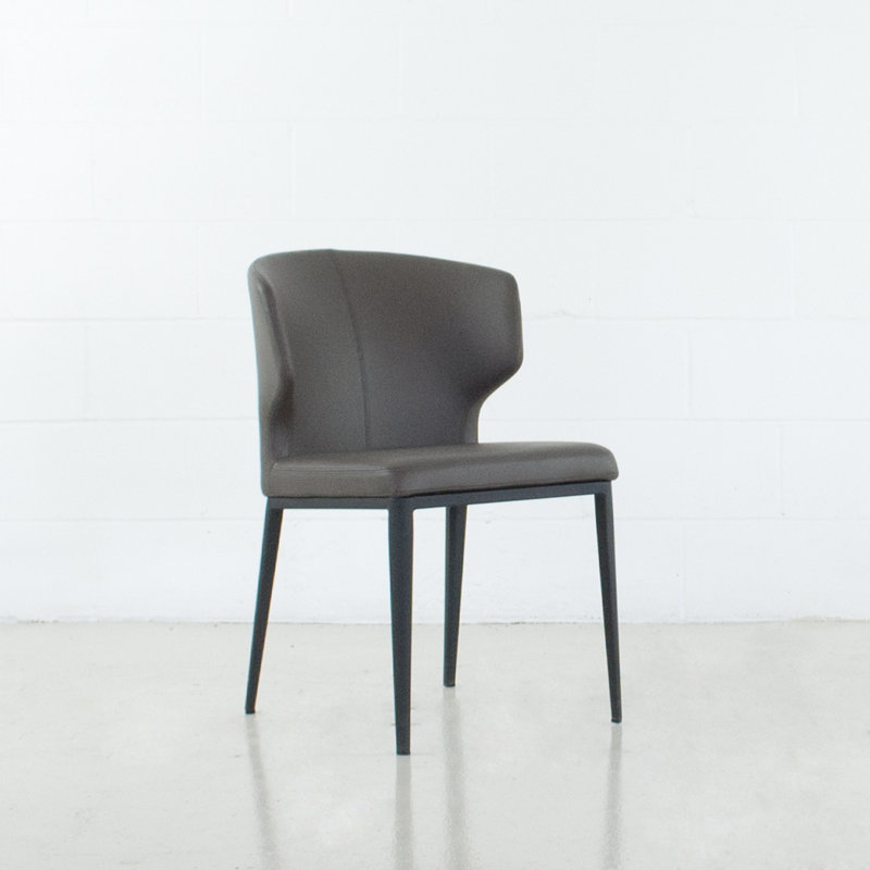 Chaise rembourrée Aislinn, Gris anthracite, Noir