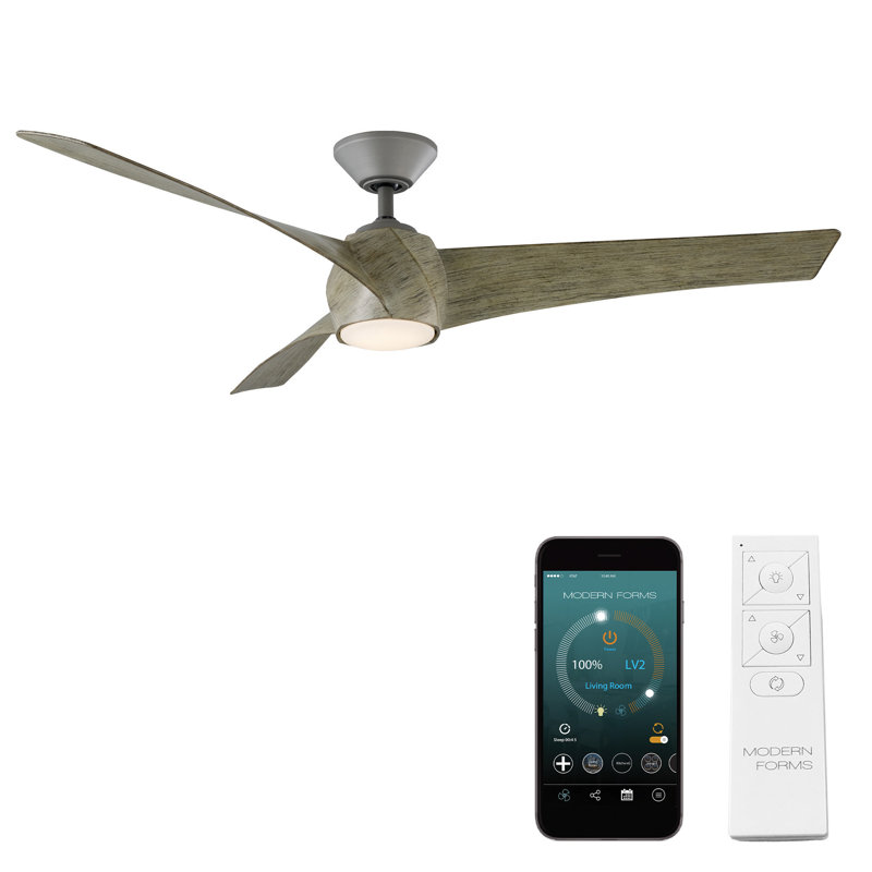 Wynd 5 - Blade Outdoor /Indoor Smart Ceiling Fan with Remote Control and LED Light Kit Included, Works With Alexa and iOS or Android App