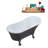 55" Streamline Clawfoot Soaking Acrylic Bathtub With Drain, Clawfeet, and Bamboo Tray-76223127-66365984