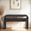 Console rétro avec design incurvé et 2 tiroirs spacieux, table d'entrée étroite pour le salon ou le couloir-136325361