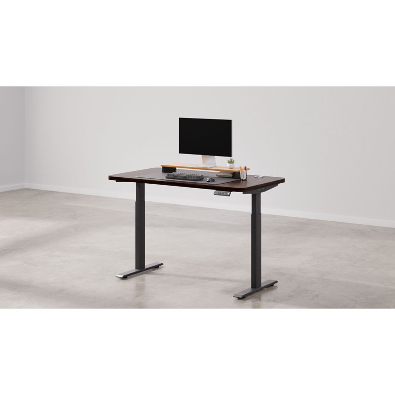 Home Core 53"W x 29"D Height-Adjustable Standing Desk - Dual Motor, Brown/Black
