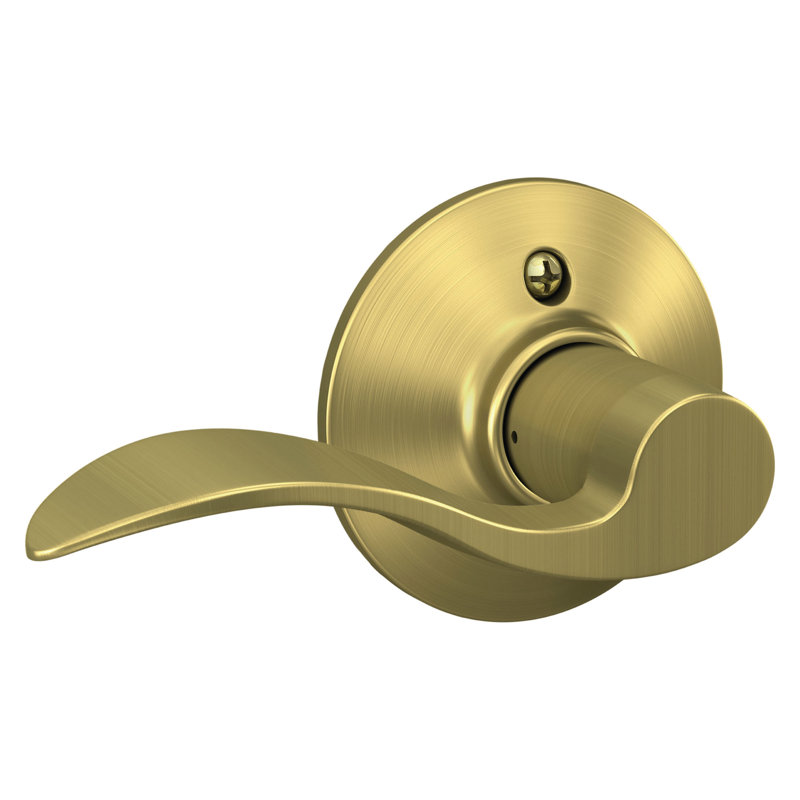 Accent Lever Hall and Closet Lock, Satin Brass