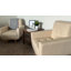 Fauteuil décoratif contemporain avec revêtement en lin, beige