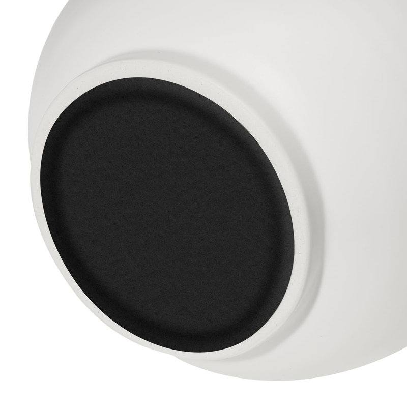  Vase en céramique blanc mat 9 "avec poignées Soma, Blanc, 9 inch