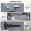 Aana Wooden Garden Storage Shed 3 Shelves 77.5 x 54.2 x 179.5cm Grey