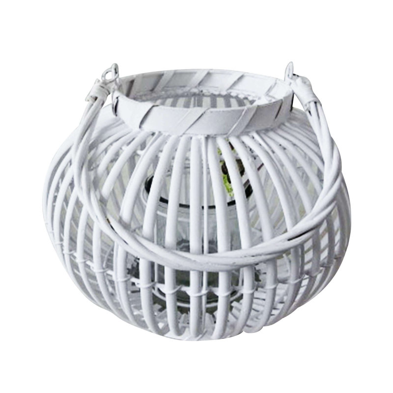 Glass Tabletop Lantern, White