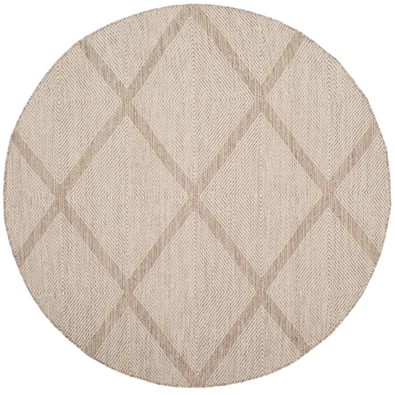 Abberton Hand Woven Cotton Geometric Rug, Round 6'