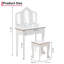 Ensemble de coiffeuse pour enfants avec miroir triptyque lumineux, coiffeuse princesse en bois avec tiroir et tabouret, coiffeuse de maquillage pour jeux d'imitation pour petites filles, blanc-652023219