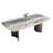 5-Piece Modern Dining Table Set, 63" Rectangular Faux Marble Top Dining Table With 4 Upholstered Chairs, Contemporary Kitchen Dining Room Set-2076159545