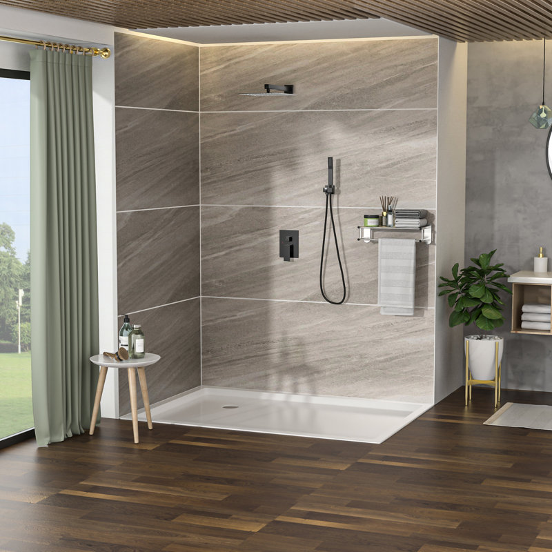 10 Inch Matte Black Dual Shower - Wall Mounted With Rainfall And Handheld Shower, 1.8 Gpm, Stainless Steel, Fully Installation Head Finish, Mounted, Enhanced Functionality