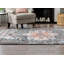 Tapis noir rétro à motif floral bohème Espinal Minos-49467076